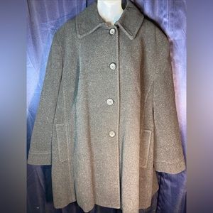 MARVIN RICHARDS WOMEN'S BLACK WOOL BLEND PEA COAT SIZE 3X